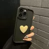 Cover iPhone 15 Nera con Cuore Giallo