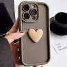 Cover iPhone 15 Marrone con Cuore Beige