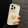 Cover iPhone 15 Bianca con Cuore Giallo