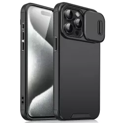 Cover iPhone 15 Nera con Sportellino per Fotocamera