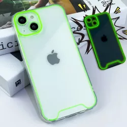 Cover iPhone 15 con Bordi Verde Fluo