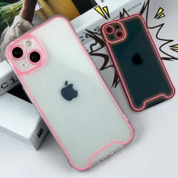 Cover iPhone 15 con Bordi Rosa Fluo