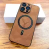 Cover iPhone 15 Marrone Chiaro SimilPelle con Cervo