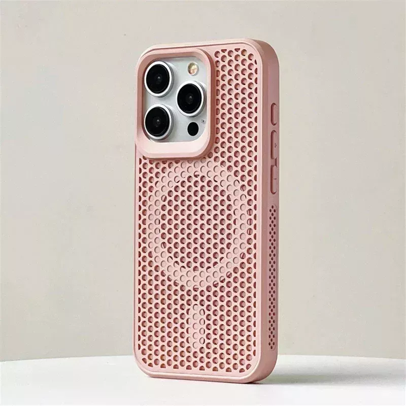 Cover iPhone 15 Rosa Bucherellata per Dissipazione