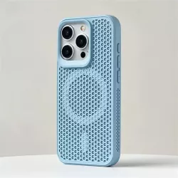 Cover iPhone 15 Azzurra Bucherellata per Dissipazione