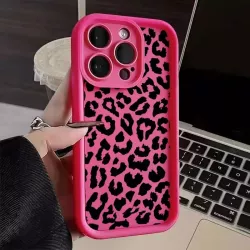 Cover iPhone 15 Fucsia Leopardata