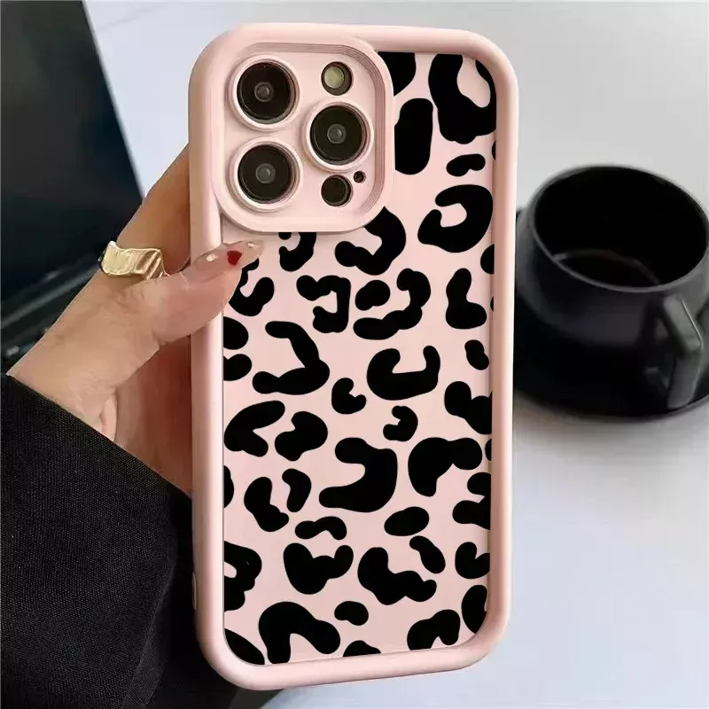 Cover iPhone 15 Rosa Leopardata 2