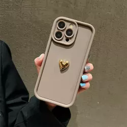 Cover iPhone 15 Caffè con Cuore Dorato