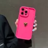 Cover iPhone 15 Fucsia con Cuore Dorato