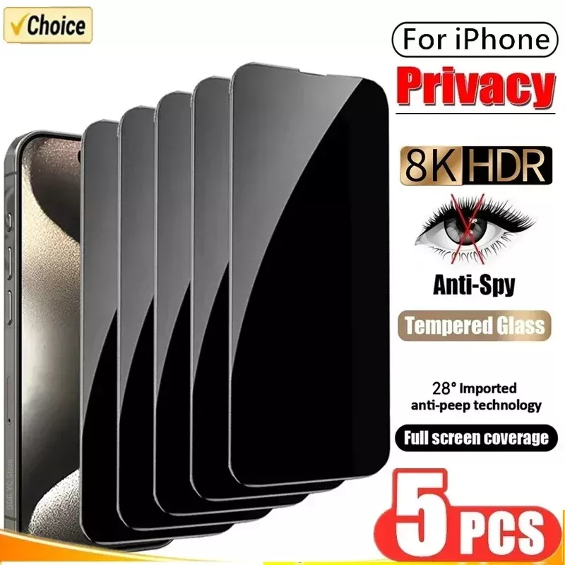 5 Pellicole Privacy iPhone 15 - Vetro Antispia 5 Pellicole Privacy iPhone 15 - Vetro Antispia
