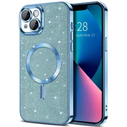 Cover iPhone 15 Azzurra Glitterata