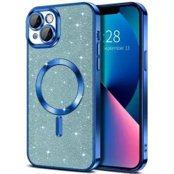 Cover iPhone 15 Blu Glitterata