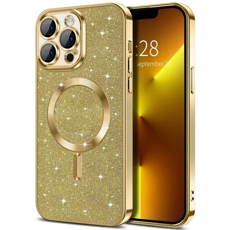 Cover iPhone 15 Oro Glitterata Cover iPhone 15 Oro Glitterata