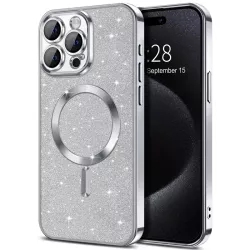 Cover iPhone 15 Grigia Glitterata