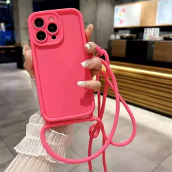 Cover iPhone 15 Rosa con Laccio Regolabile