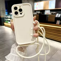 Cover iPhone 15 Bianca con Laccio Regolabile