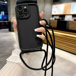 Cover iPhone 15 Nera con Laccio Regolabile